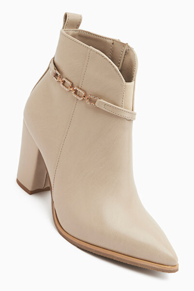 Limoya Sussi Beige Heeled Women's Boots