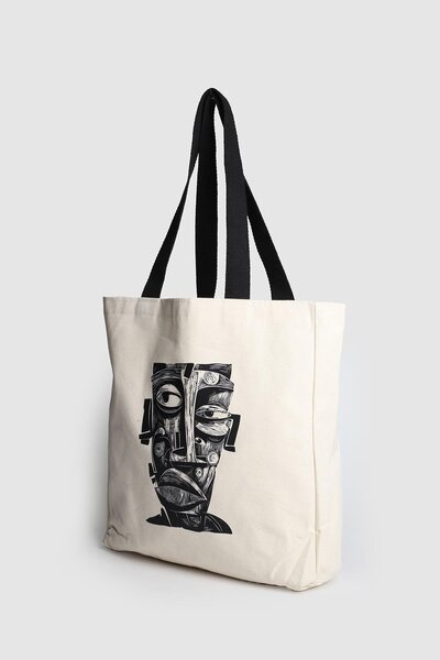 Store حقيبة قماش منقوشة نسائية