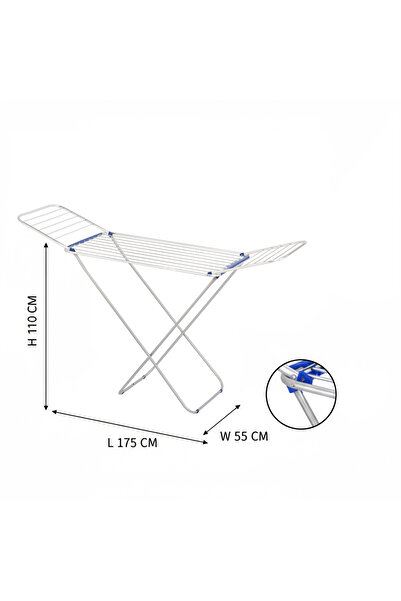 Cuisine Art 18M Aluminium Cloth Dryer with Iron Legs – Blue/Red (Assorted) 17...