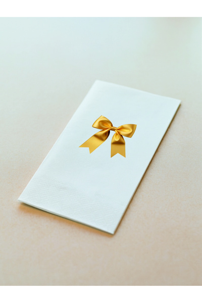 Baskı Adresi Matbaa & Promosyon Sarı Gold Fiyonk Baskılı Servis Peçetesi – 20...