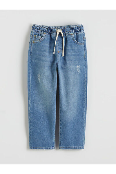 LC Waikiki İndigo Regular Fit Erkek Bebek Bağcıklı Jean Pantolon
