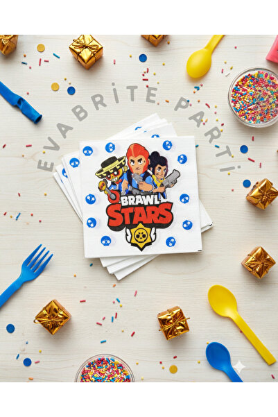Evabrite Brawl Stars Themed Birthday Napkin - Pack of 20 - 33X33 cm Party Pre...
