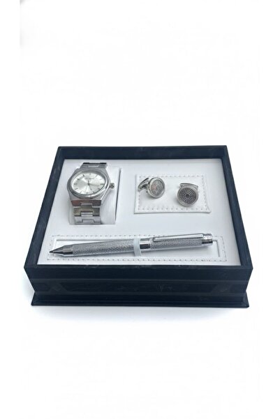 Boutique Luxury men's accessory set in silver