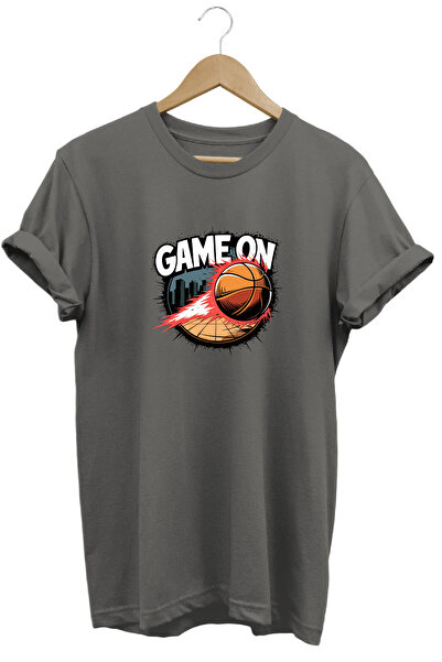 onsrawear Game on Basketball Theme Printed Unisex 100% Cotton Basic T-Shirt