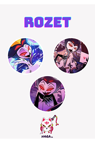 Hara Company Helluva Boss Animesi Stolas Anime Animasyon Rozet Seti 3’lü