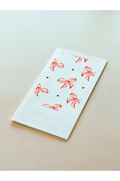 Baskı Adresi Matbaa & Promosyon Printed Napkins with Red Bow and Polka Dot De...