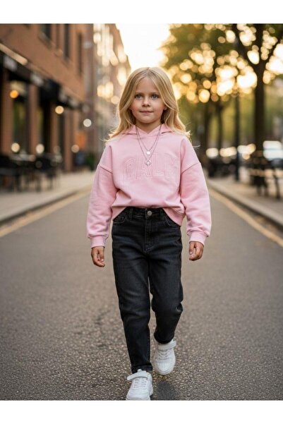 Zekids Girl's Hooded Calm Coated Sweatshirt