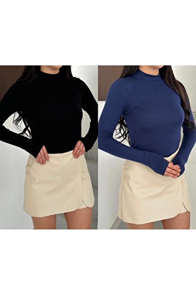 Makarina Women's Modal Fabric Finger-Through Bluz Bady