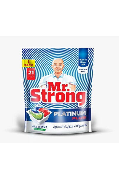 Mr. Strong All-in-One Dishwasher Pods (21 Pack) – L Size – Lemon Fresh