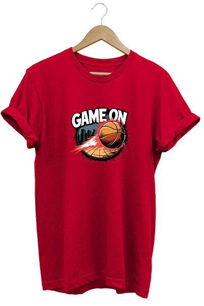 onsrawear Game on Basketball Theme Printed Unisex 100% Cotton Basic T-Shirt