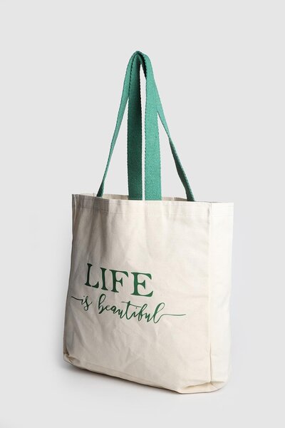 Store حقيبة قماش منقوشة نسائية