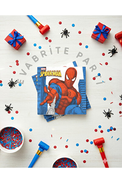 Evabrite Spider-Man Themed Birthday Napkin - Pack of 20 - 33X33 cm Party Pres...