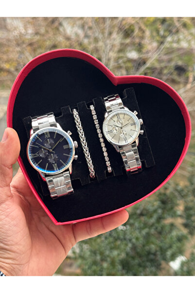 Tulpar Amor Series Lover Couple Wristwatch Set in Special Design Red Heart Box