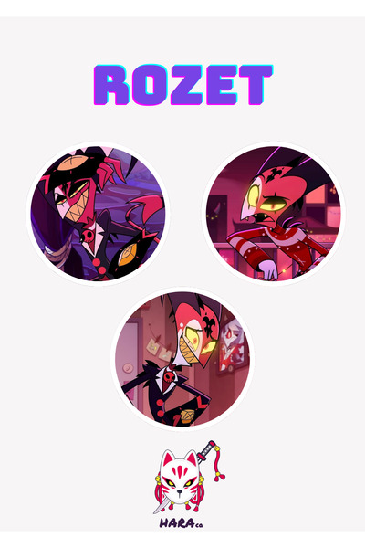 Hara Company Helluva Boss Animesi Blitzo Anime Animasyon Rozet Seti 3’lü