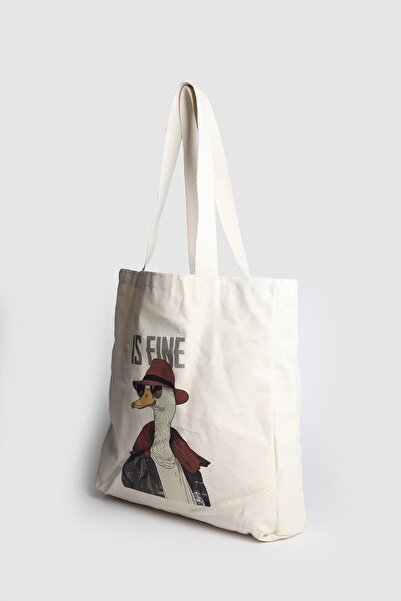 Store حقيبة قماش منقوشة نسائية