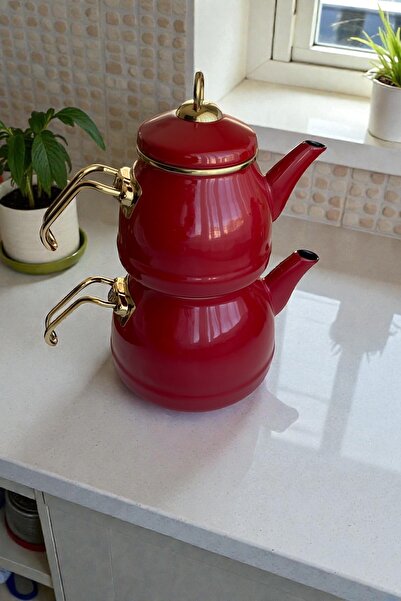 Dore Voir Enameled Gold Handle Teapot-Red 1.4L/2.5L