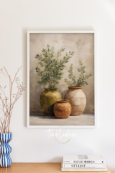 tablodea Vază cu ramură de măslin în stil vintage Pinterest, pictură TD, deco...