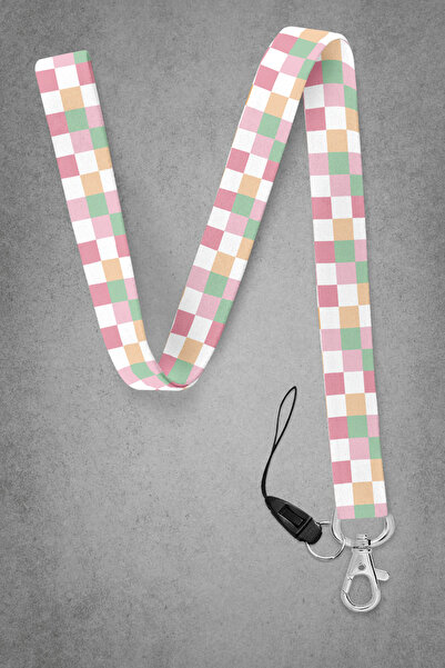 BUEMİ Pastel Neck Strap, Neck Strap Lanyard, Card and Phone Holder - Bas051