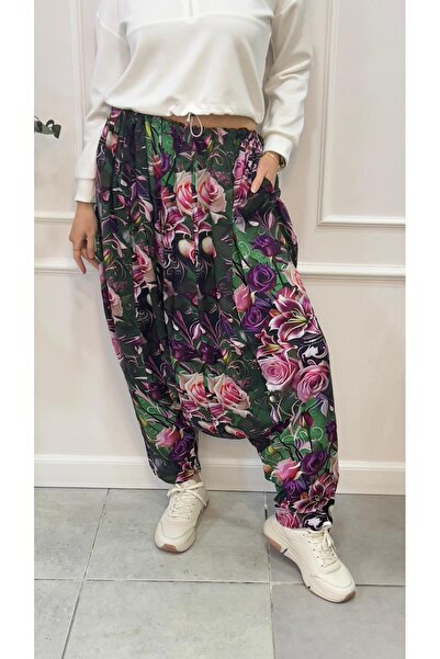 EtkiModa Women's Digital Print Patterned Traditional Anatolian Empirme Shalwar