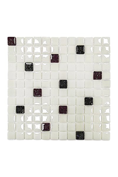 MozaiKristaL Tüm yüzeyler için 25x25mm. Beyaz-Simli Siyah-Simli Mürdüm, 31,5x...