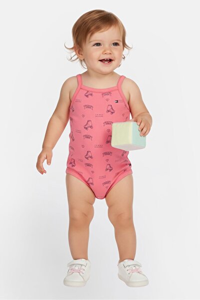 Tommy Hilfiger Toodlers Girl 3 Pcs Allover Print Sleeveless Bodysuit With Pou...