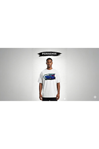 YRN COLLECTION تي شيرت للجنسين من نوع Drift car BLUEPRINT schematic مطبوع Pre...