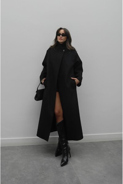 Havoş Black Deventer Single Button Detailed Coat