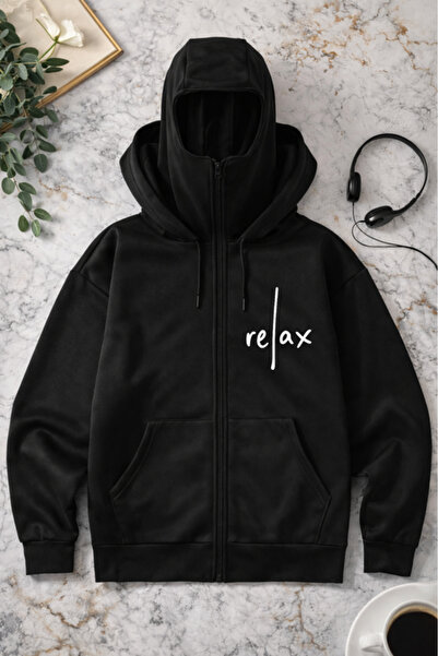 Pink Sky Unisex Realx Printed Zippered Hooded Sweatshirt