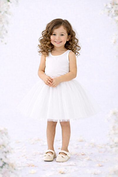 SUNEH Fusta tutu pufoasă căptușită pentru fete, cu talie elastică