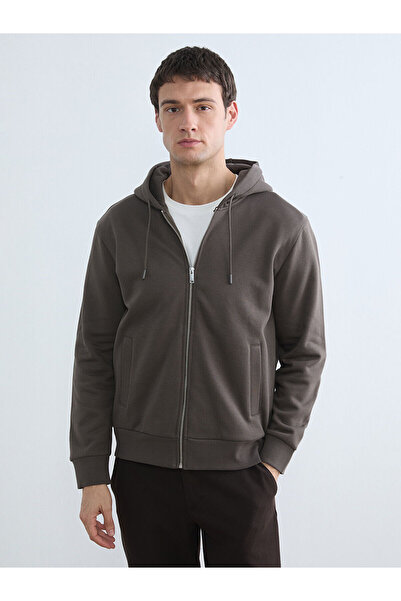 LC Waikiki Ανδρικό φούτερ με φερμουάρ Vizyon New Season με κουκούλα και κανον...