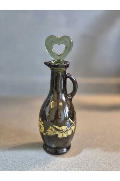 Lider MAGNESİA وعاء زيت 260 سي سي منقوش باللون الأخضر، وعاء صلصة/زيت من سيلكا