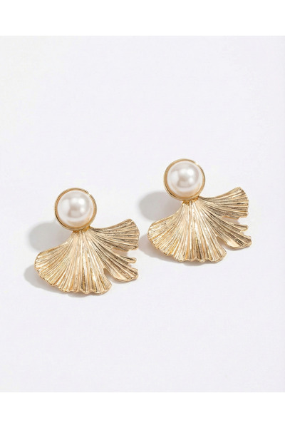 Snartun Elegant Design Pearl-Looking Gold Women's Earrings |   Special Boxed