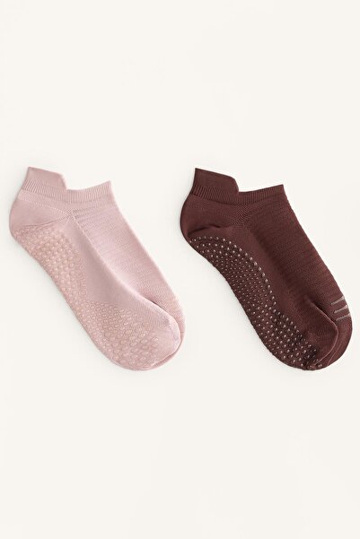Oysho 2 çift spor yoga ve pilates poliamid karışımlı çoraplar