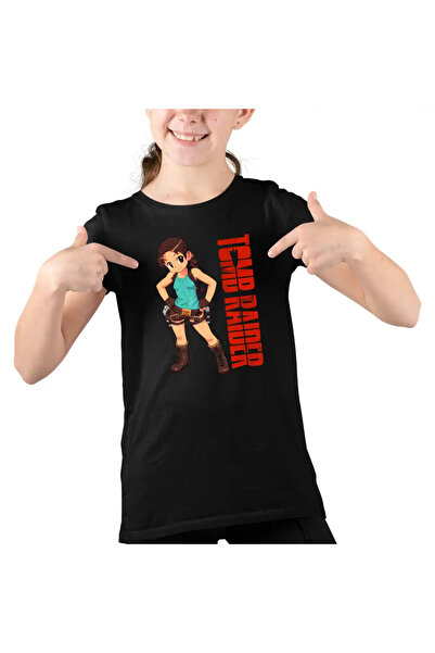 OEM Tricou Copii Fete Tomb Raider Chibi Fan Art Lara Croft