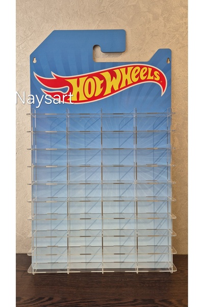 HOT WHEELS Hotwheels temalı 40 arabalık duvar rafı kartonet gorunumlu 1/64 araba