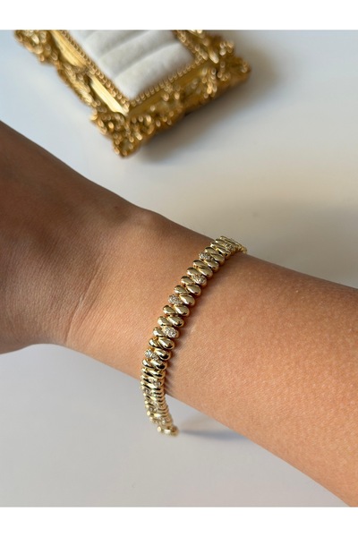 Charmist Çelik gold basic zirkon bileklik