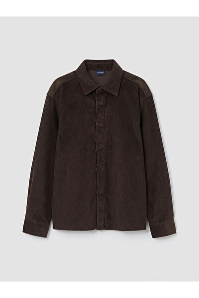 LC Waikiki Two Mt Shop Quality Lcw Kids Brown Boys' Velvet Shirt