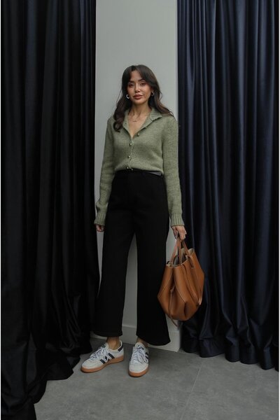 Havoş Black Cropped Belted Jean