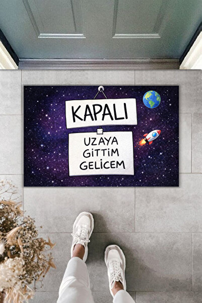 Rugmood سجادة مدخل حديثة مطبوعة رقميًا - ذهبت إلى الفضاء - سجادة مدخل