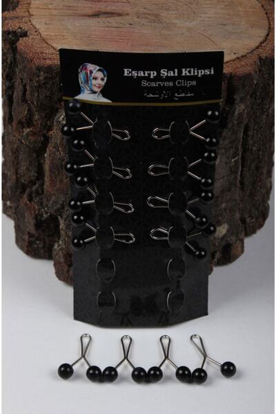 Melodi Scarf Clip pentru eșarfă hijab 12 bucăți - Model-04 - Negru