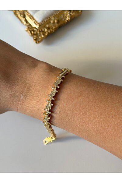 Charmist سوار من حجر الزركون الذهبي الفولاذي