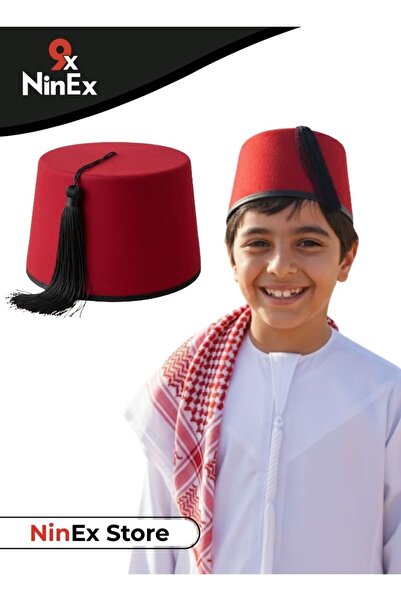 Premium Traditional Red Fez Hat Saudi Arabic Cultural Heritage Headwear