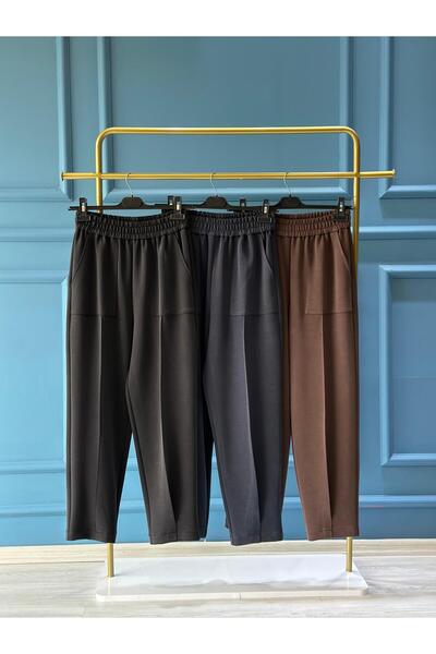 Sentez 5625 نوار جيب جانبي كبير قطعة بنطلون أسود