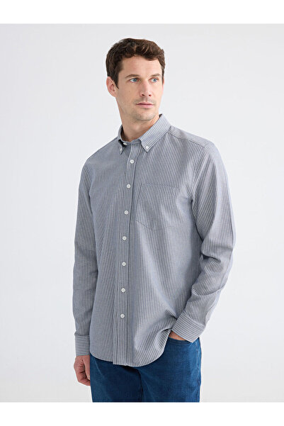 LC Waikiki MG TRENDEN ΕΚΠΛΗΚΤΙΚΕΣ ΠΡΟΣΦΟΡΕΣ Ανδρικό πουκάμισο σε μπλε ναυτικό...