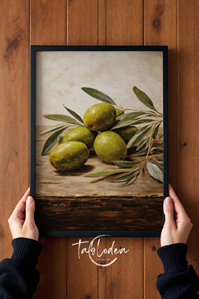 tablodea Tablou de bucătărie în stil vintage, cu tematică de măsline și ulei ...