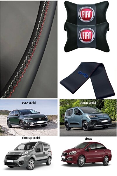 AYAZGRUP Egea, Doblo, Fiorino, Linea Lüks Dikmeli Direksiyon Kılıfı İthal Düz...