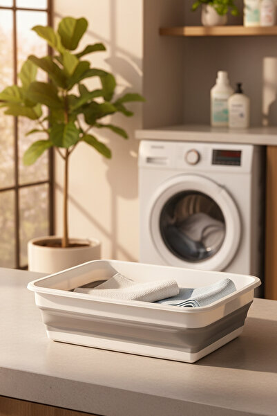 Snippy Accord - Dikdörtgen Silikon Katlanabilir Badya Çamaşır Sepeti Düzenley...