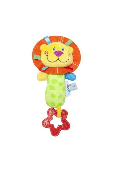 Moon لعبة خشخيشة ناعمة على شكل أسد للأطفال من Mnbtryl01 - أحمر وأخضر