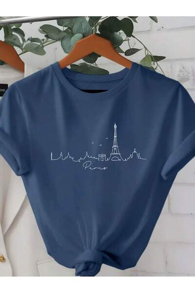 EYAX MODA ФУТБОЛКА З ПРИНТОМ ПАРИЖСЬКОГО ПАНОРАМНОГО ВИДУ