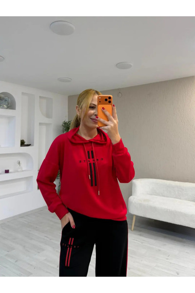 Trendingsize Modal Hooded Tracksuit with Embroidery Detail